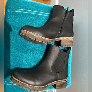 Maurices Black Ankle Booties with Brown Sole